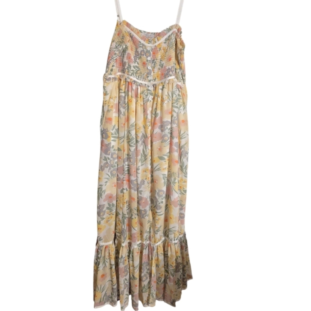 White Birch Pastel Floral Button Down Maxi Dress Size 1X NWOT - Picture 4 of 9